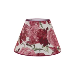 Pantalla de lámpara Sofia, altura 25 cm, estampado floral rojo