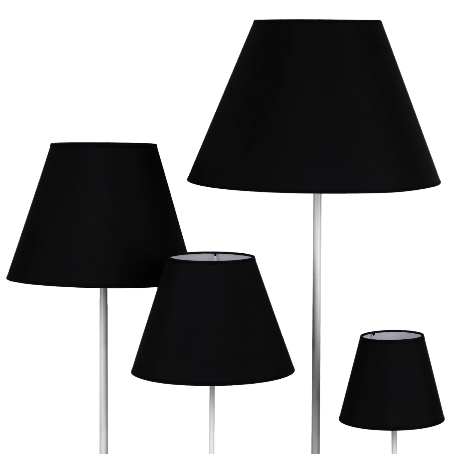Pantalla de lámpara Sofia Altura 31 cm, negro/blanco