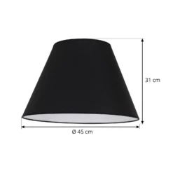 Pantalla de lámpara Sofia Altura 31 cm, negro/blanco