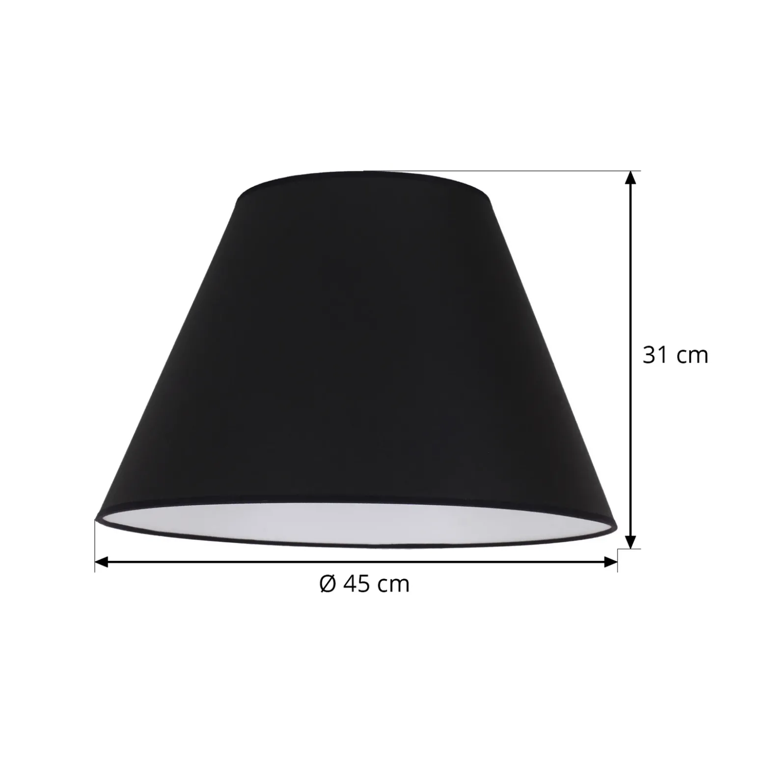 Pantalla de lámpara Sofia Altura 31 cm, negro/blanco