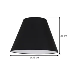 Pantalla de lámpara Sofia Altura 25 cm, blanco/negro