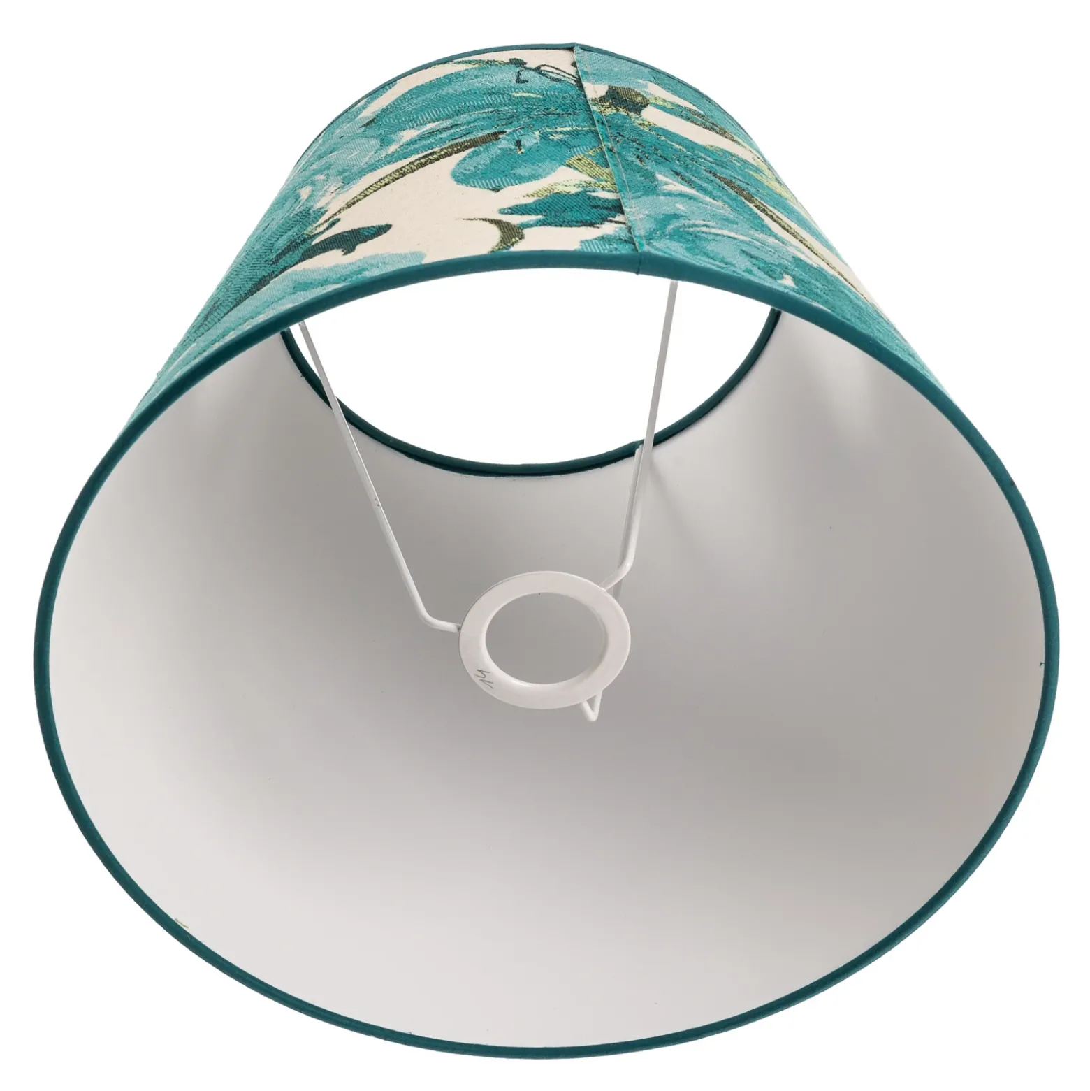 Pantalla de lámpara Sofia, altura 25 cm, estampado floral turquesa