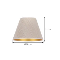 Pantalla de lámpara Sofia Altura 21 cm, rayas blancas/doradas
