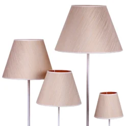 Pantalla de lámpara Sofia Altura 21 cm, rayas blancas/doradas