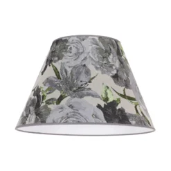 Pantalla de lámpara Sofia Altura 31 cm, estampado floral gris