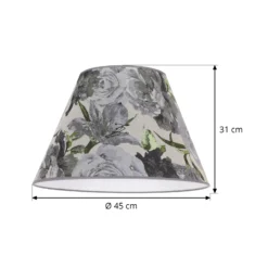 Pantalla de lámpara Sofia Altura 31 cm, estampado floral gris