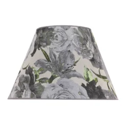 Pantalla de lámpara Sofia Altura 31 cm, estampado floral gris