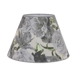 Pantalla de lámpara Sofia Altura 31 cm, estampado floral gris