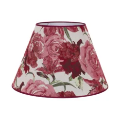 Pantalla de lámpara Sofia, altura 31 cm, estampado floral rojo
