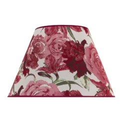 Pantalla de lámpara Sofia, altura 31 cm, estampado floral rojo