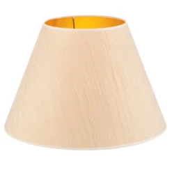 Pantalla de lámpara Sofia Altura 31 cm, rayas blancas y doradas