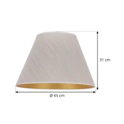 Pantalla de lámpara Sofia Altura 31 cm, rayas blancas y doradas