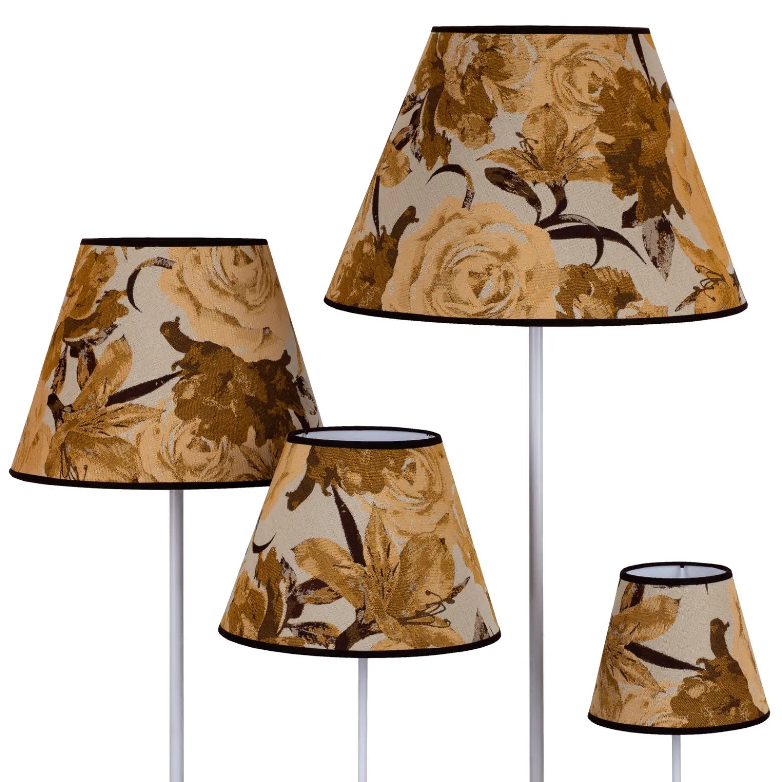 Pantalla de lámpara Sofia, altura 31 cm, estampado floral amarillo