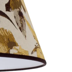 Pantalla de lámpara Sofia, altura 31 cm, estampado floral amarillo