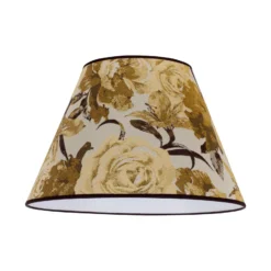 Pantalla de lámpara Sofia, altura 31 cm, estampado floral amarillo