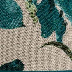 Pantalla de lámpara Sofia, altura 21 cm, estampado floral turquesa