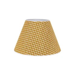 Pantalla de lámpara Sofia 25 cm, estampado de pata de gallo amarillo