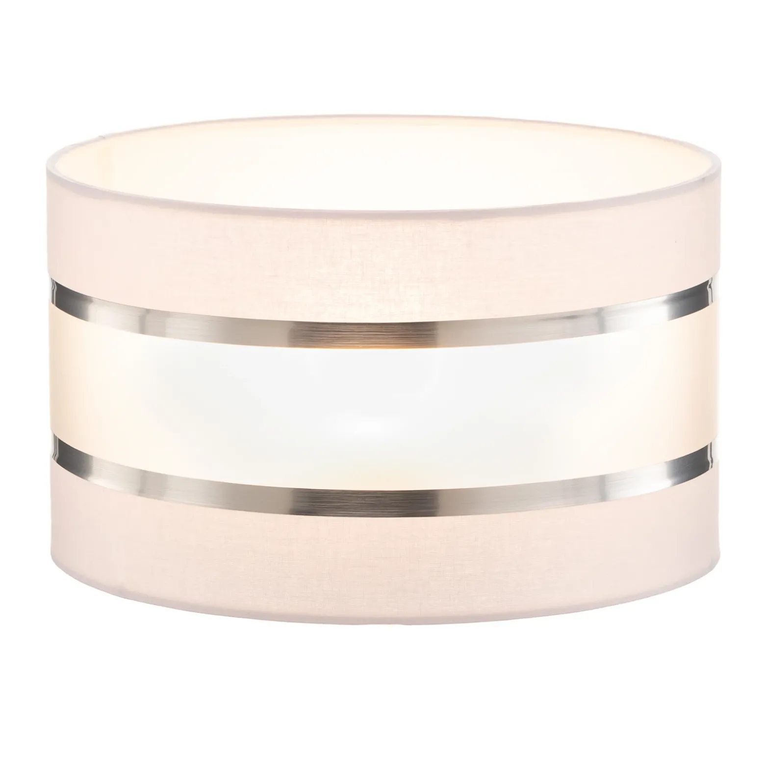 Pantalla Helen E27 Ø25/altura 15 cm blanco/plateado