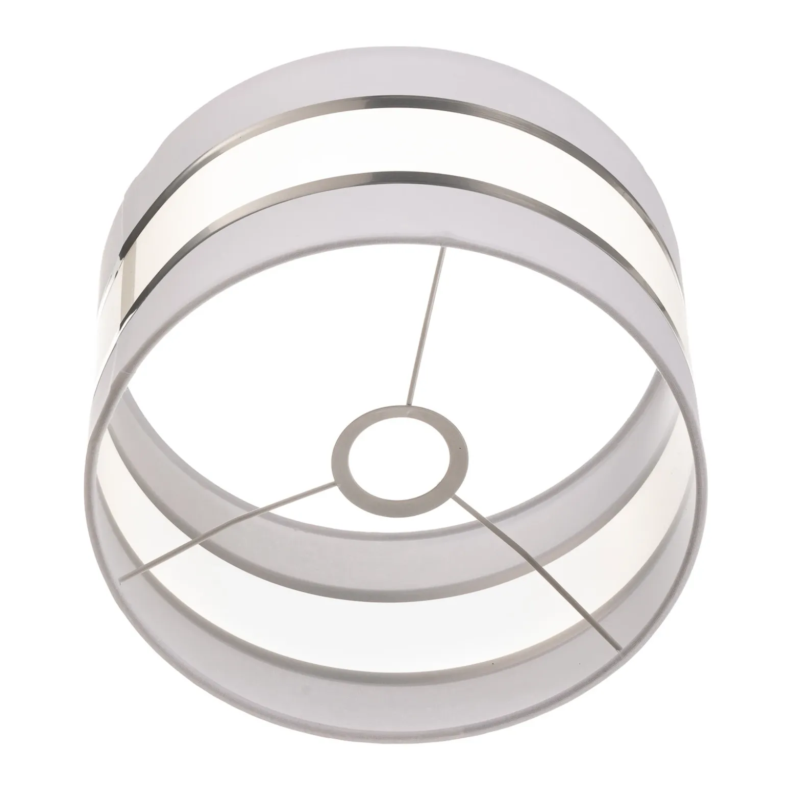 Pantalla Helen E27 Ø25/altura 15 cm blanco/plateado