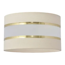 Pantalla Helen E27 Ø25/altura 15 cm crudo-dorado
