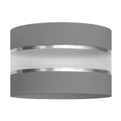 Pantalla Helen E27 Ø25/altura 15 cm gris/plateado