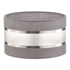 Pantalla Helen E27 Ø25/altura 15 cm gris/plateado