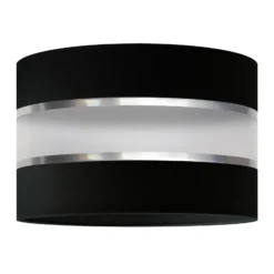 Pantalla Helen E27 Ø35/altura 20 cm negro/plateado