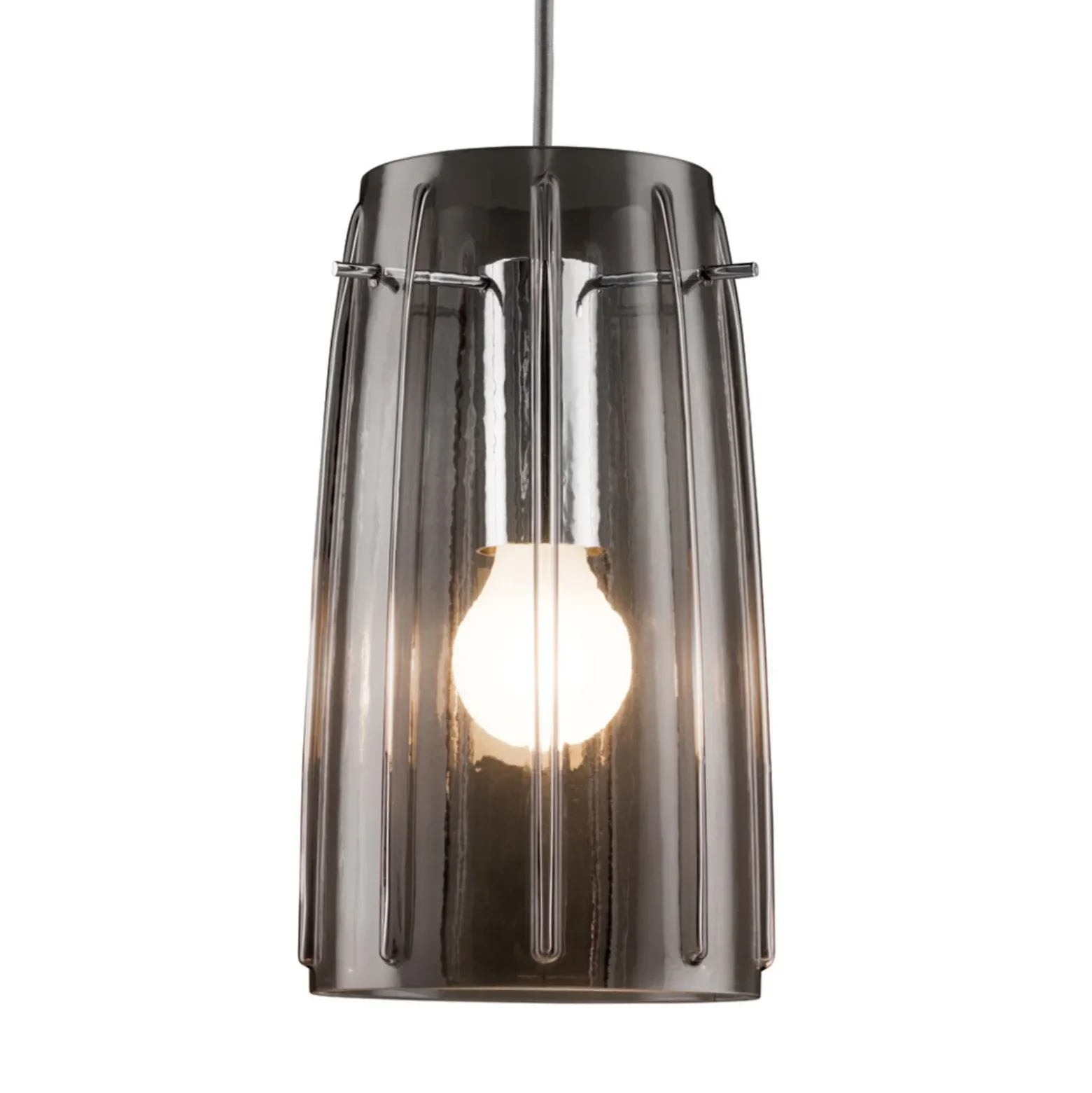 Pantalla Paulmann Drio, gris humo, Ø 15,2 cm, cristal