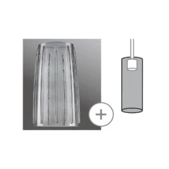 Pantalla Paulmann Drio, gris humo, Ø 15,2 cm, cristal