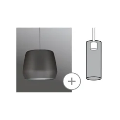 Pantalla Paulmann Pirm, gris, Ø 28 cm, metal