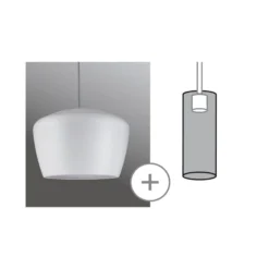 Pantalla Paulmann Pom, blanca, Ø 35 cm, metal