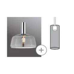 Pantalla Paulmann URail Neila 2Easy, Ø 23 cm, cristal ahumado