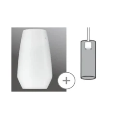 Pantalla Paulmann Vento, blanca, Ø 17 cm, cristal