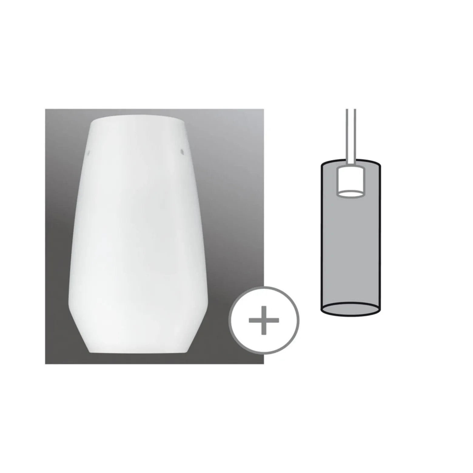 Pantalla Paulmann Vento, blanca, Ø 17 cm, cristal