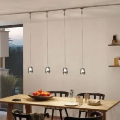 Pantalla Paulmann Vento, gris humo, Ø 8 cm, cristal