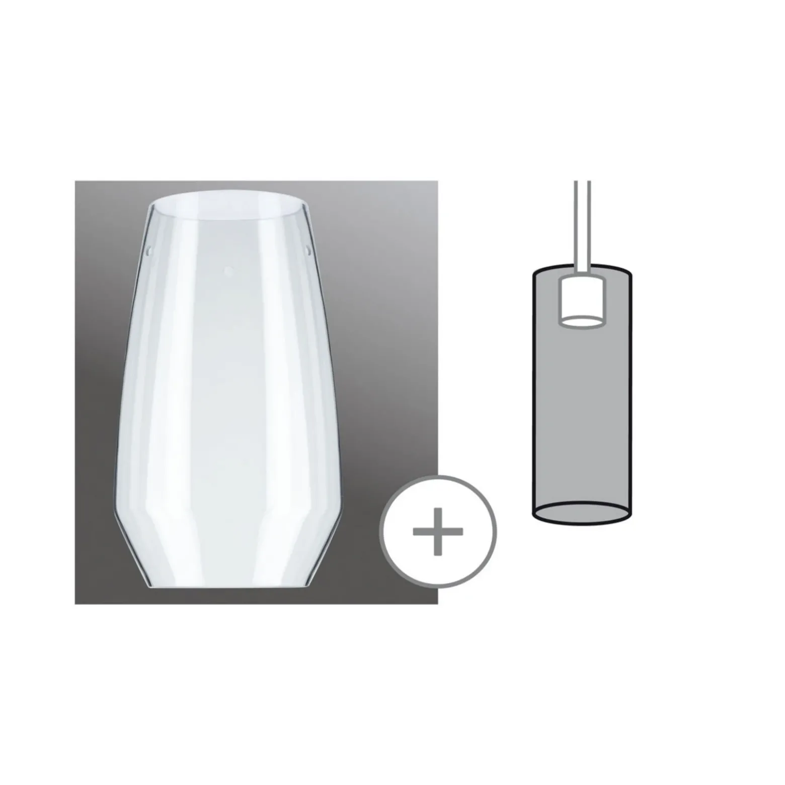 Pantalla Paulmann Vento, transparente, Ø 17 cm, cristal