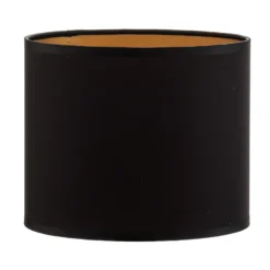 Pantalla Soho, negro/dorado, textil, Ø 18 cm