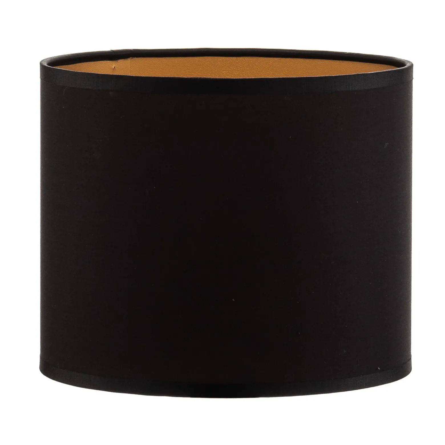 Pantalla Soho, negro/dorado, textil, Ø 18 cm