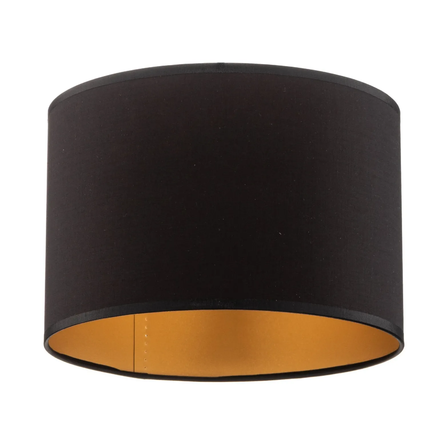 Pantalla Soho, negro/dorado, textil, Ø 18 cm