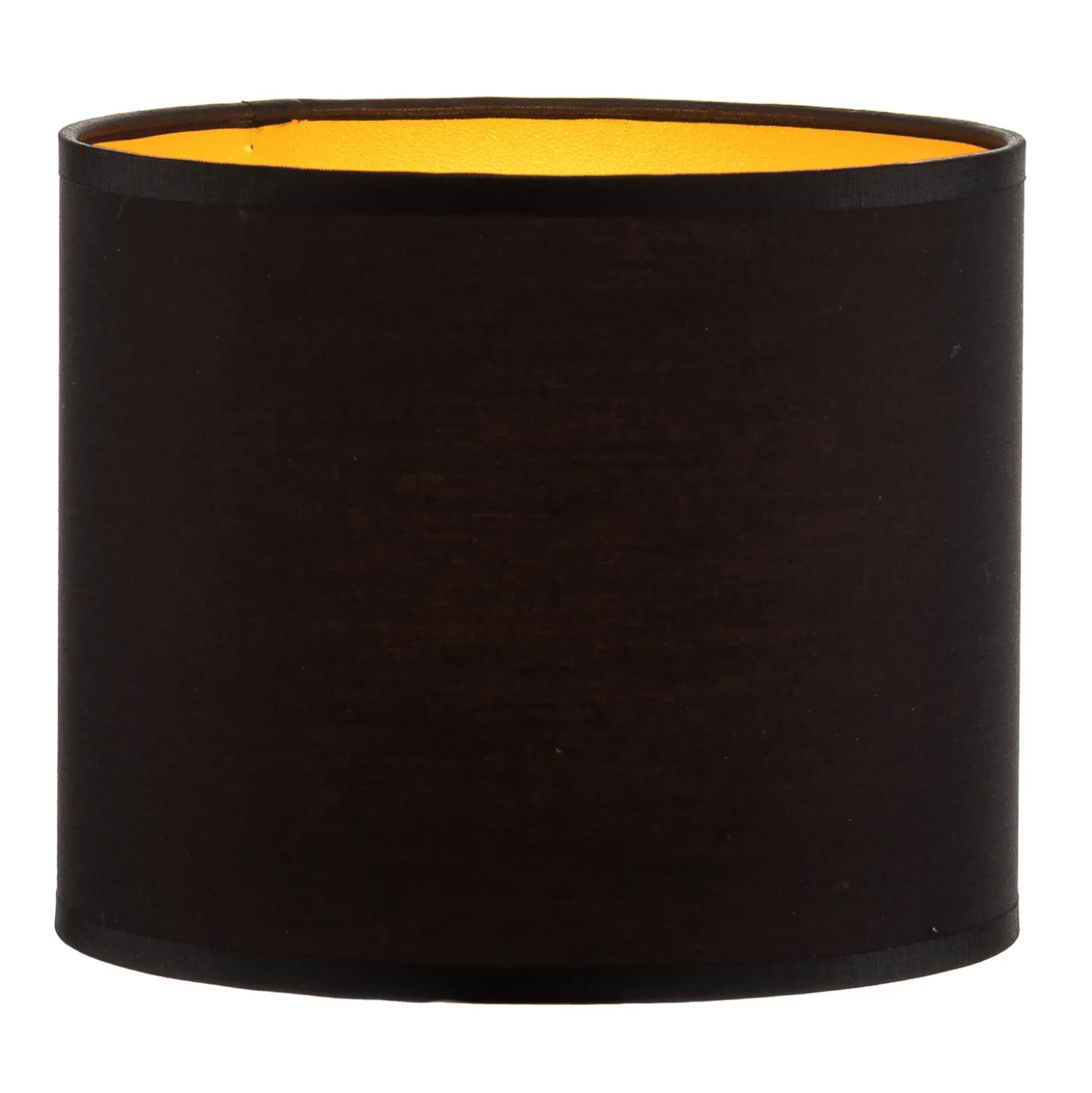 Pantalla Soho, negro/dorado, textil, Ø 18 cm
