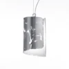 Papiro lámpara colgante con pantalla de cristal Ø 15 cm, plata