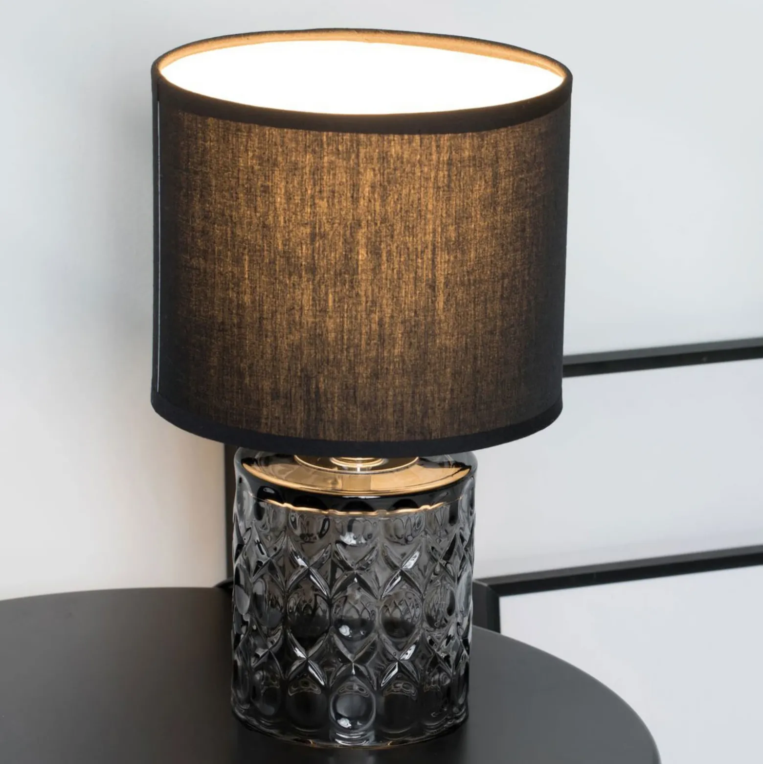 Pauleen cristal Glow lámpara de mesa pie de vidrio