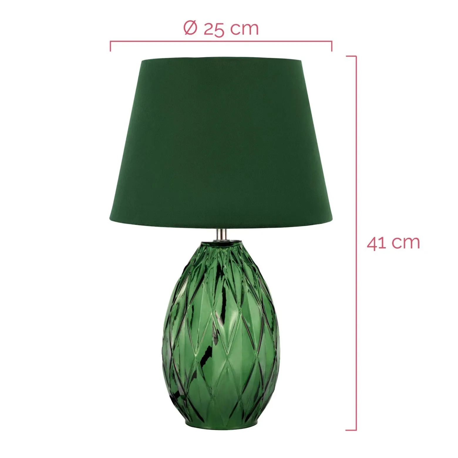 Pauleen cristal Velvet lámpara de mesa, pie vidrio
