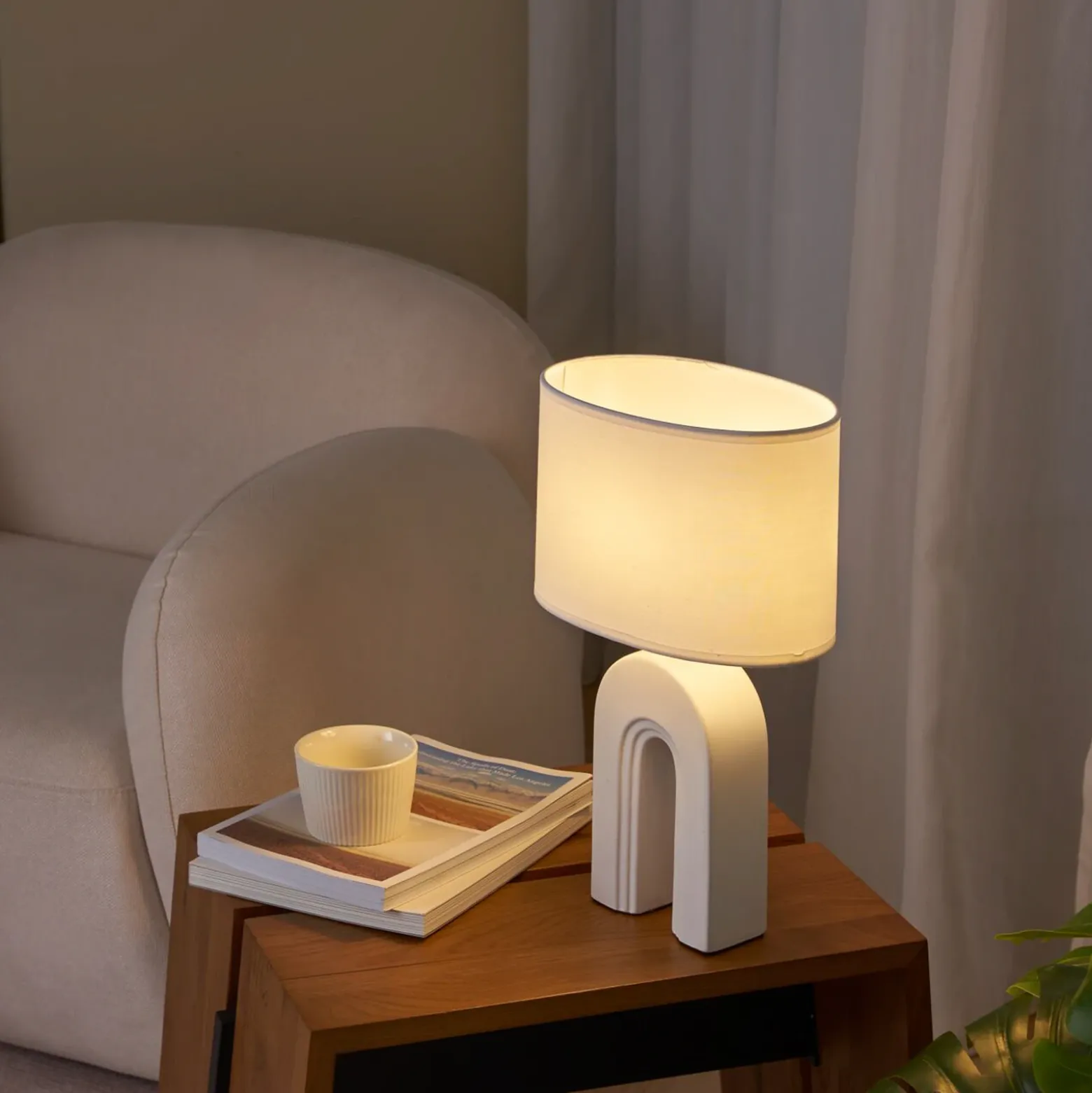 Pauleen Glow of Purity lámpara mesa, blanco/beige