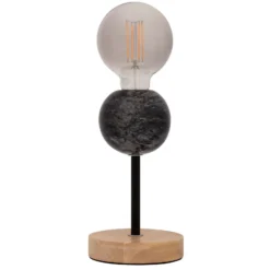 Pauleen Marble Dream lámpara de mesa pie de madera