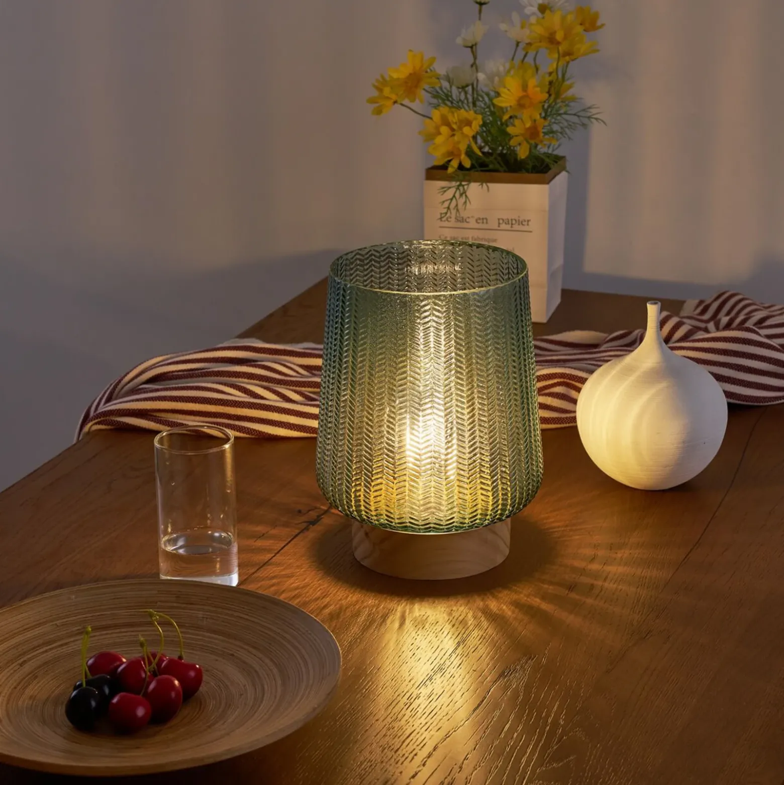 Pauleen Pretty Glamour LED E27 turquesa madera