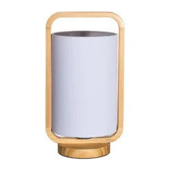 Pauleen Woody Charm lámpara mesa de tela y madera
