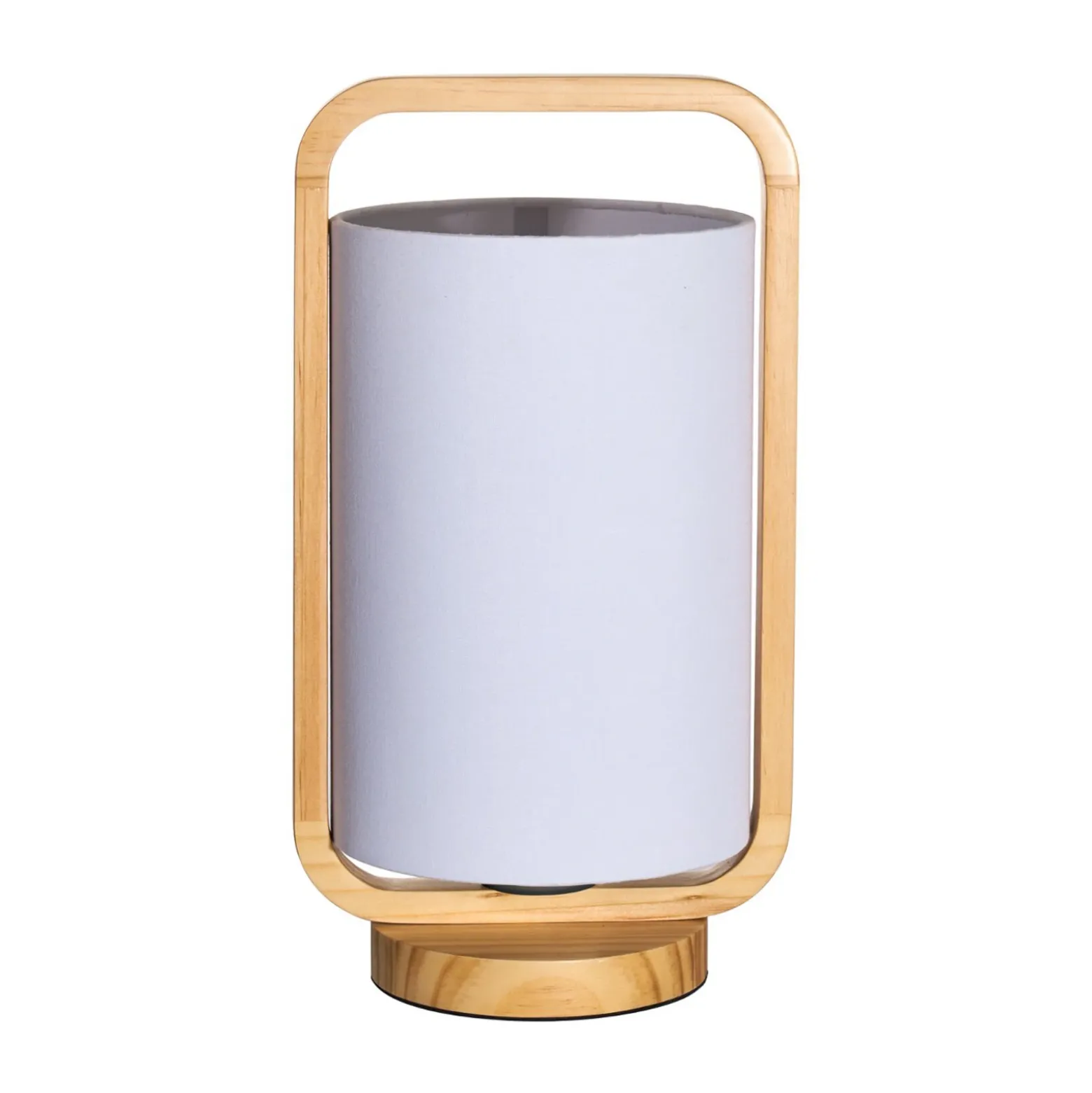 Pauleen Woody Charm lámpara mesa de tela y madera