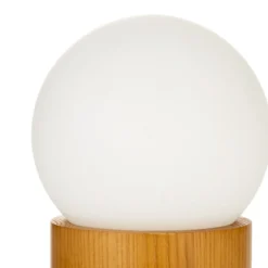 Pauleen Woody Shine lámpara de mesa madera vidrio