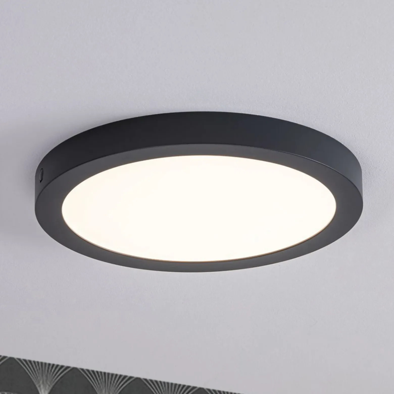 Paulmann Abia panel LED Ø 30cm 2.700K gris oscuro